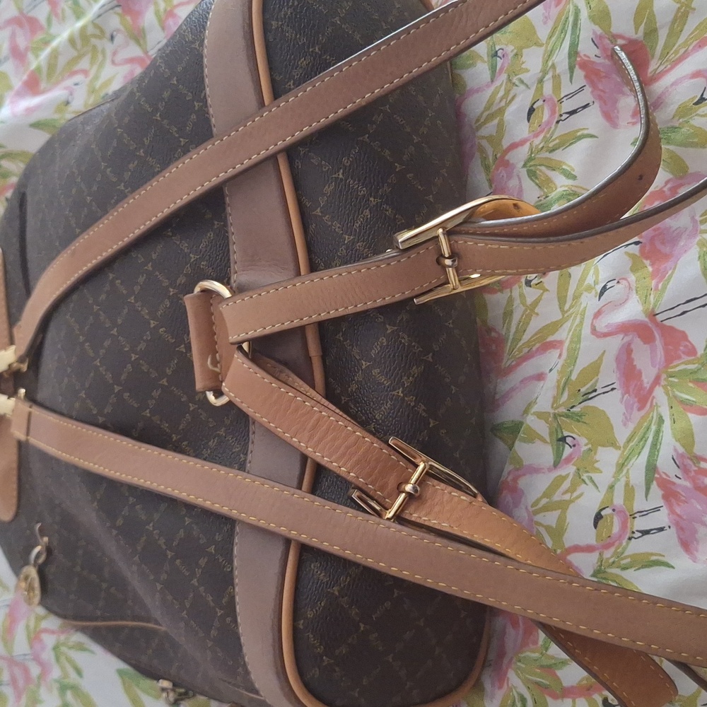 La Tour Effiel 80s Vintage Paris Women's Brown Book Bag Backpack - Picture 9 of 11